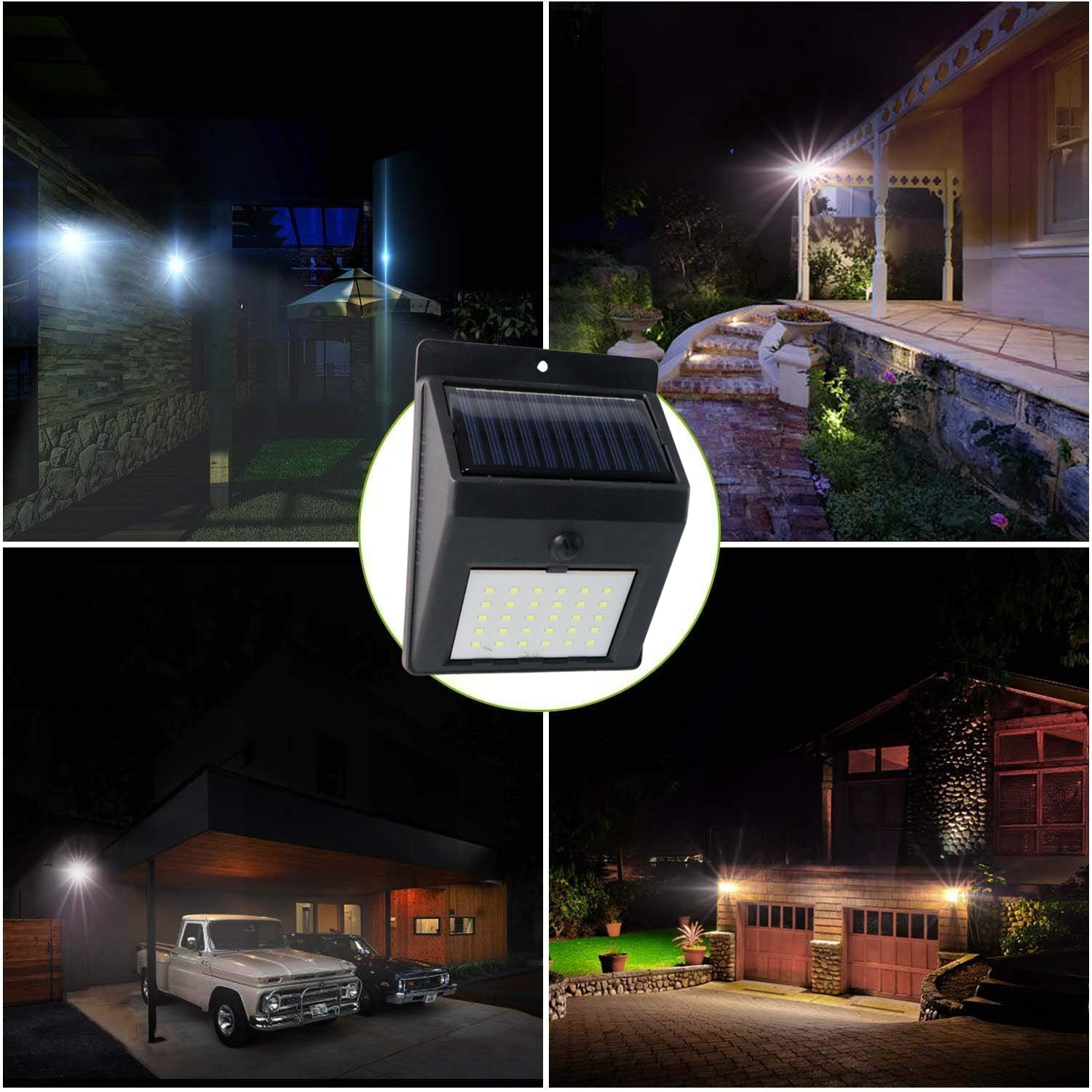 Solar Powered LED Wall Light - (1 Pc) Solar Powered LED Wall Light - (1 Pc)